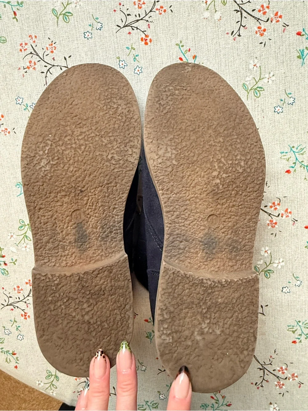 H&M Navy Suede Chukka Boots with Tan Laces